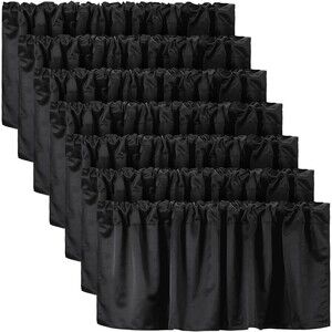 6Pack Valance Curtains Blackout Window Curtain Valances Blackout 52" x 18" Black